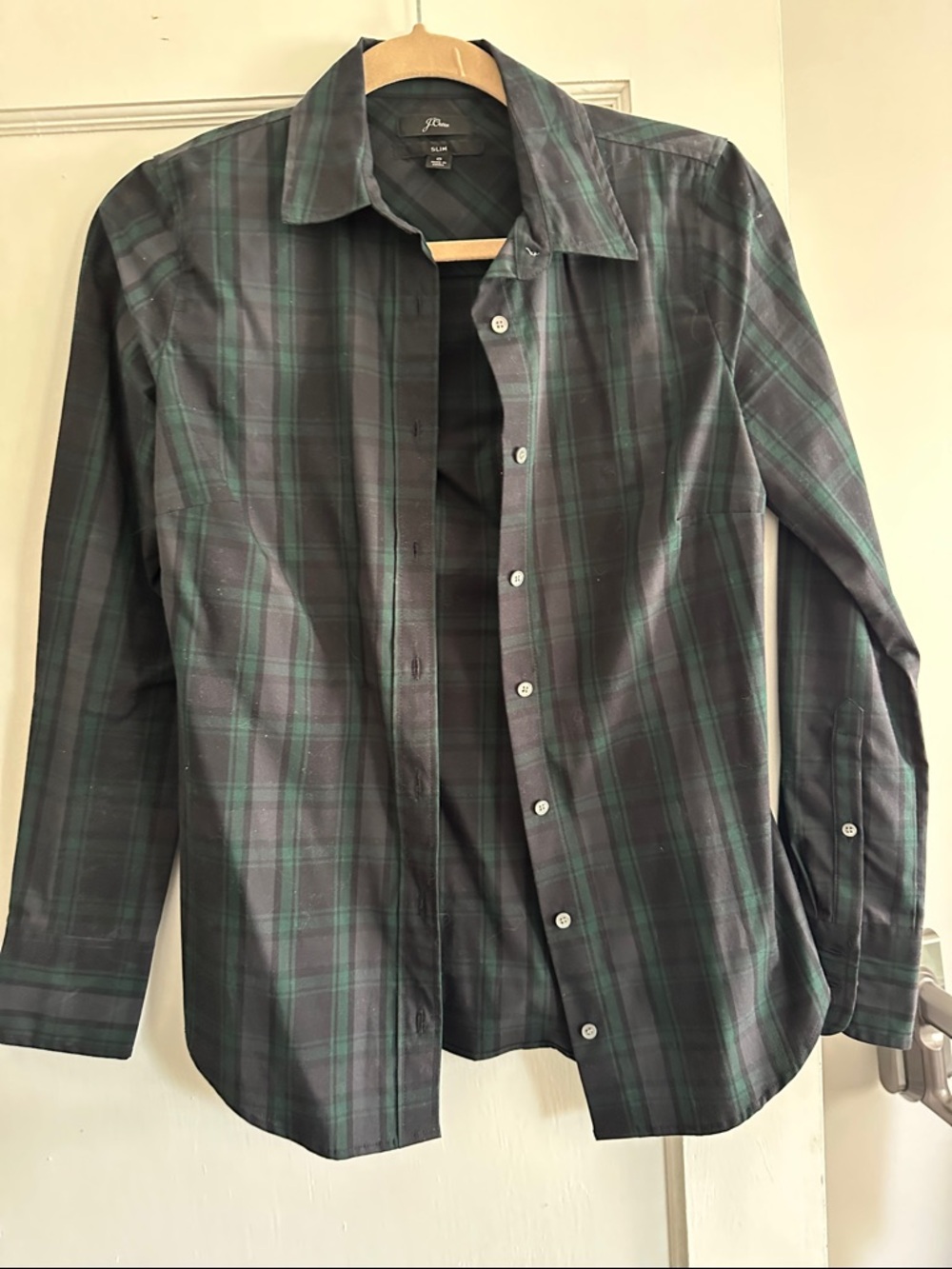 J. Crew Black/navy and Green Plaid Button-Down Shirt